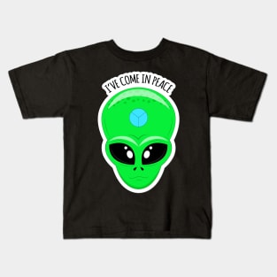 Alien face-I have come in peace Kids T-Shirt